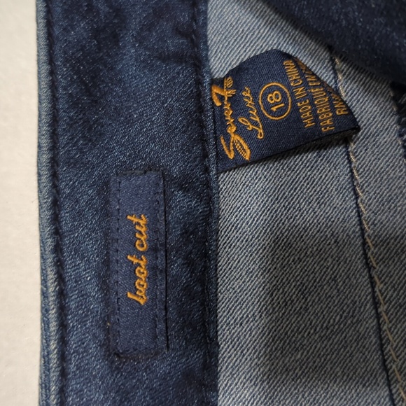 Seven7 Luxe Bootcut Blue Jeans with Embellished Chevron Pocket Women's 18 - Picture 7 of 8